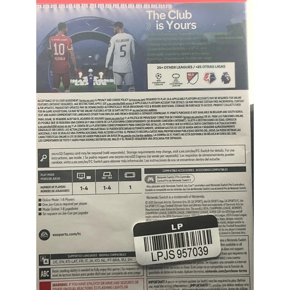 EA Sports FC 25 Nintendo Switch Game Physical Game Card Soccer FC25 E Rating